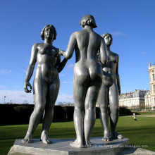 estatua de bronce del bastidor del deporte de la mujer desnuda de alta calidad